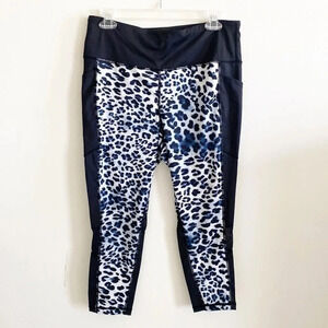 LuLARoe rise black leopard print print athletic leggings size XL